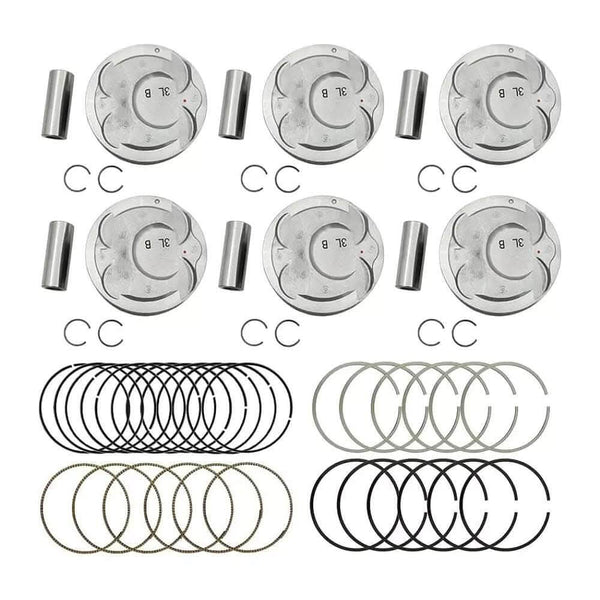 SUSUCAR Engine Piston & Piston Ring Set STD for Kia Sedona Sorento Hyundai Santa Fe 3.3L 2011-2019 Replace# 23041-3CFA0 23041-3CFB0 23040-3CGA0