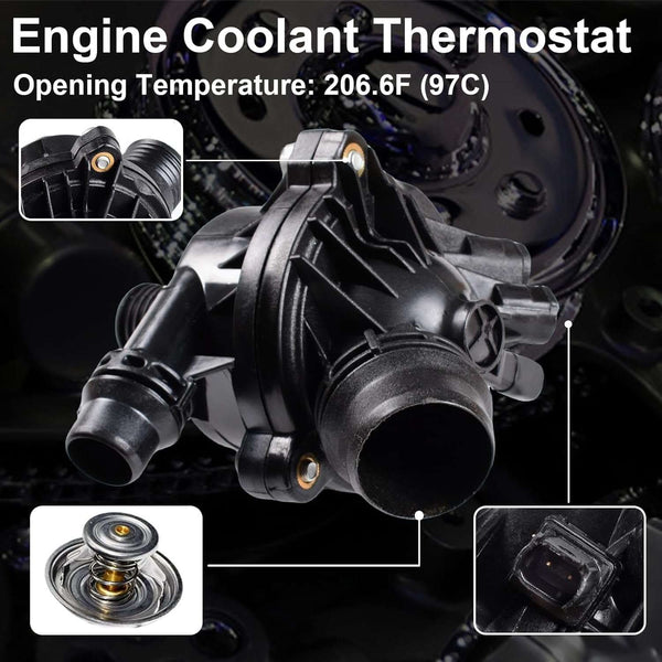 Water PumpEngine Water Pump For BMW128i 325i 325xl 328i 328xi 330i 525i 525xi 528xi 530i 530xl x3 z4 Thermostat w/Bolt