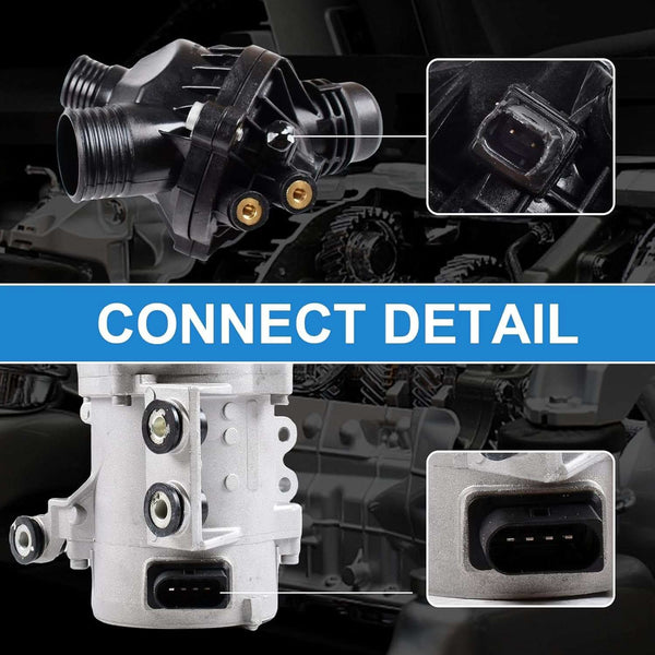 Water PumpEngine Water Pump For BMW128i 325i 325xl 328i 328xi 330i 525i 525xi 528xi 530i 530xl x3 z4 Thermostat w/Bolt