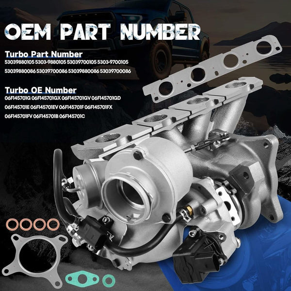 Turbo Turbocharger for Audi A3 2.0L Volkswagen Eos Volkswagen GTI Jetta Passat Replace# 53039700105