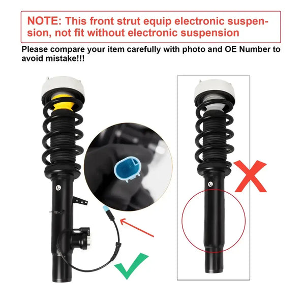 Front EDC Shock & Coil Spring Assemblies with upper mounts for 2014-2018 BMW X5 and 2015-2018 BMW X6, X5 M and X6 M