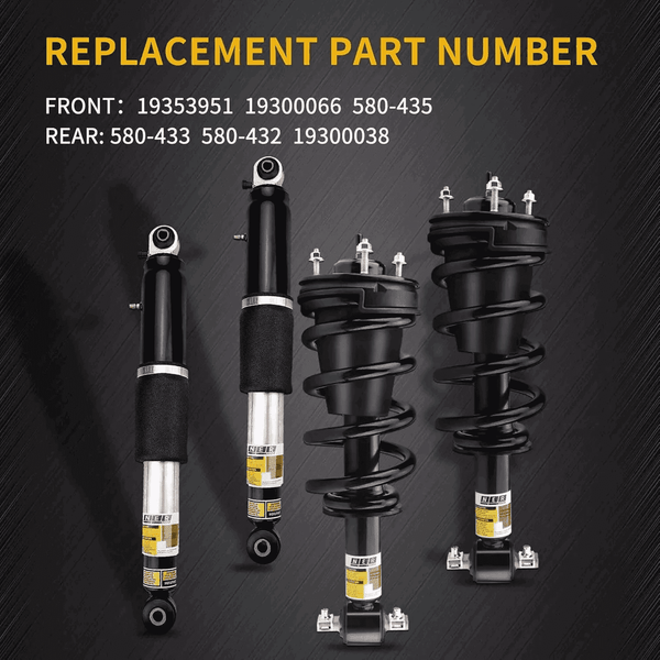 Front Loaded Strut & Rear Air Shock Kit OE references for GM GMT900 applications