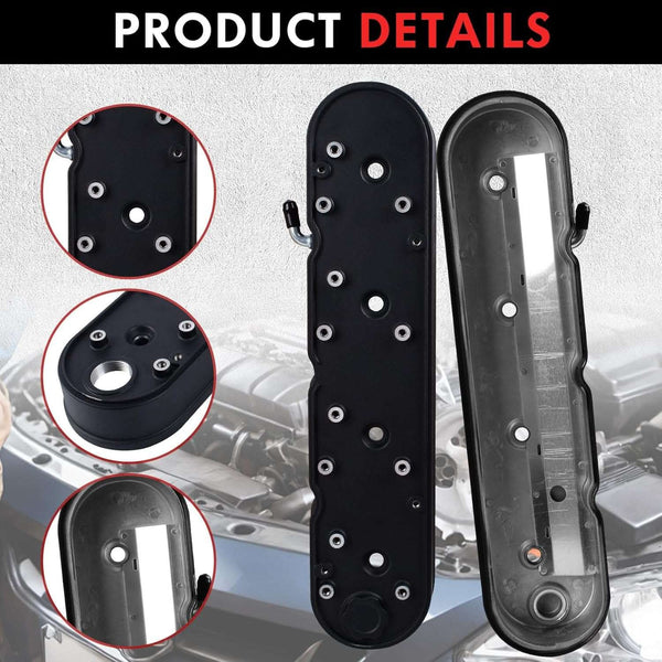 SUSUCAR Aluminum Finned Valve Covers for Chevy Small Block SB V8 293 325 376 427,Valve Covers w/Coil Mounts and Covers- Black LS1 LS2 LS3 LS6 LS7