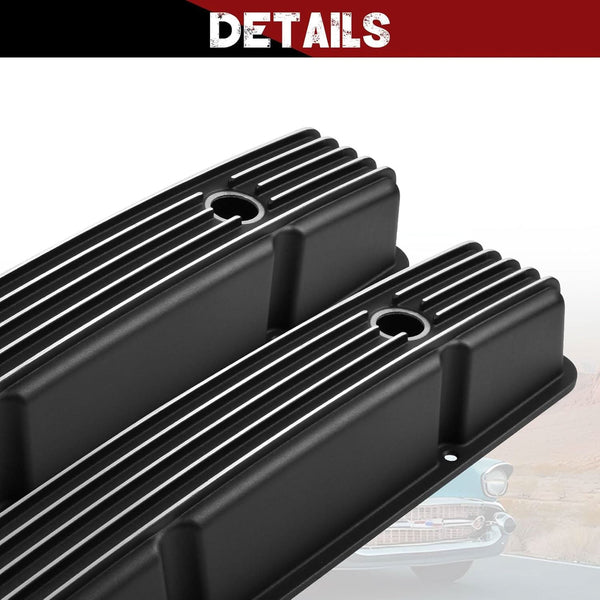 SUSUCAR New Black Aluminum Tall Valve Covers for Chevy SBC 1958-1986 283 302 305 327 350 383 400