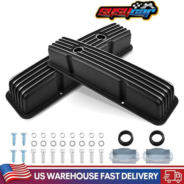SUSUCAR New Black Aluminum Tall Valve Covers for Chevy SBC 1958-1986 283 302 305 327 350 383 400
