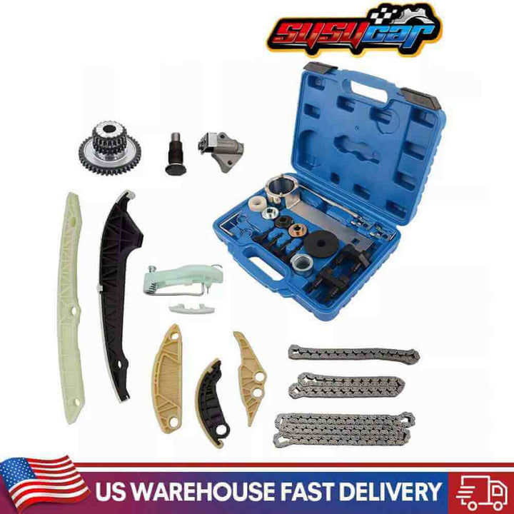 Audi VW Timing Chain Kit with Tool Set for A3 A4 A5 A6 Q3 Q5 TT Beetle CC Eos Golf GTI Jetta Passat and Tiguan
