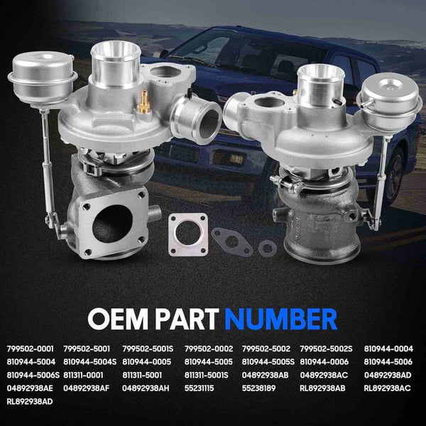 SUSUCAR Turbo Turbocharger for 2013-2023 Dodge Dart Fiat 500 Jeep Renegade 1.4L Replaces# 04892938AB 799502-5001