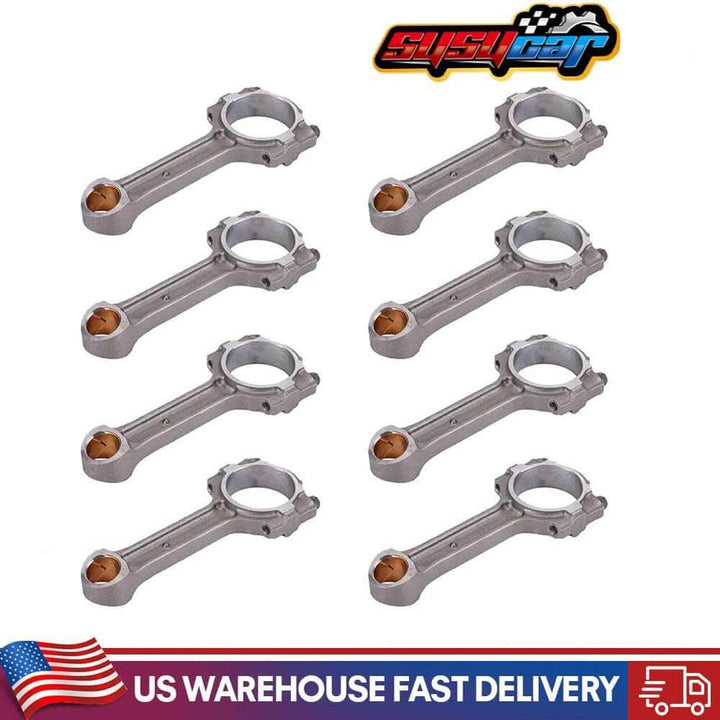 SUSUCAR Set of 8 For Chevrolet Silverado GMC 5.3L 6.0L 6.2L LS2 LS3 Gen IV Floating Pin Connecting Rod w/ Bushing