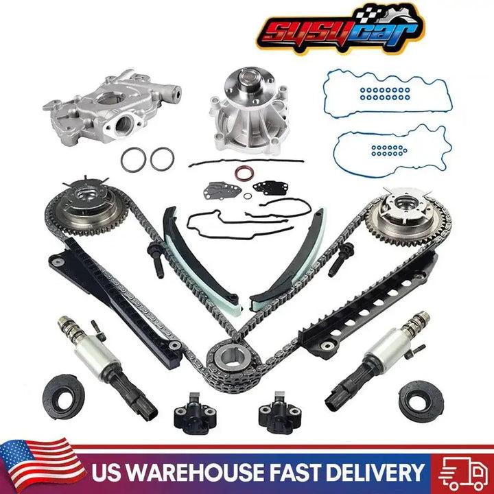 5.4L 3V Timing Chain Kit with Phasers, Oil & Water Pumps for 2004-2009 Ford F-150 and 2005-2011 Expedition