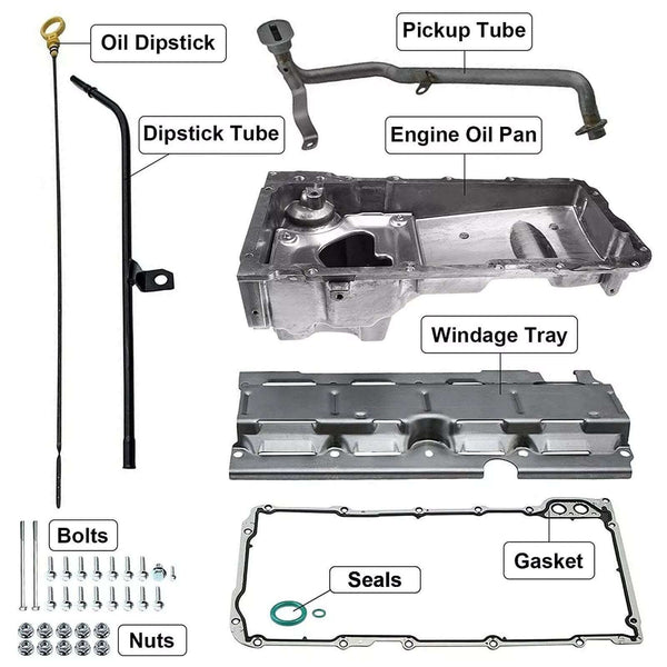 Oil PanPerformance Aluminum Oil Pan Kit for Chevrolet GM LS1 LS3 LSA LSX 5.0L 5.3L 5.4L 5.7L 1955-1987 Replacement 19212593