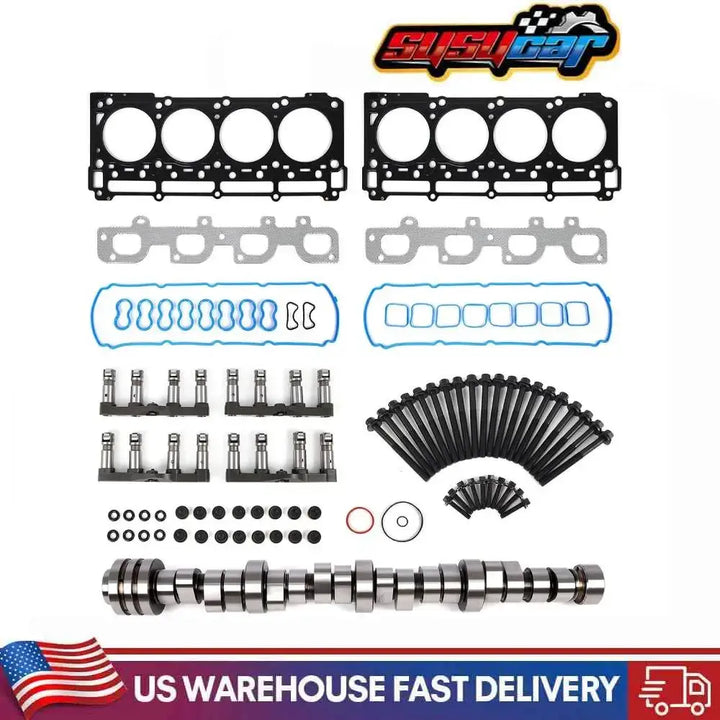 SUSUCAR Camshaft & Lifters Kit with Head Gaskets for Dodge Challenger Chrysler 300 Jeep 2011–2019 6.4L HEMI