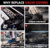 Aluminum Finned Valve Covers for Chevy Small Block SB V8 293 325 376 427,Valve Covers w/Coil Mounts and Covers- Black LS1 LS2 LS3 LS6 LS7