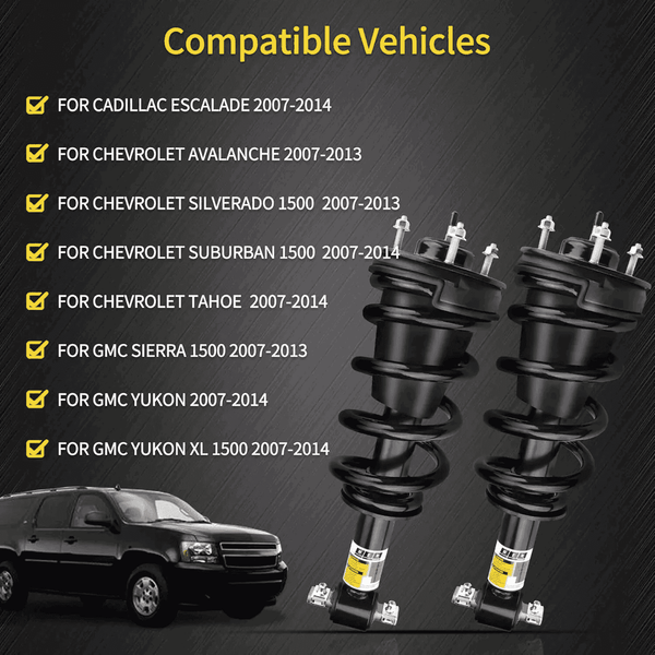 Shock & Struts4PCS Front & Rear Magnetic Ride Air Shock Struts w/ MRC for Cadillac Escalade 2007–2014