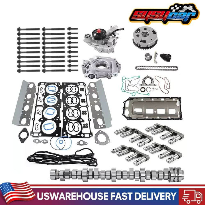 SUSUCAR Camshaft, Lifters & Timing Chain Kit for Dodge Ram 1500 5.7L HEMI 2009–2019 5.7L HEMI MDS Engine
