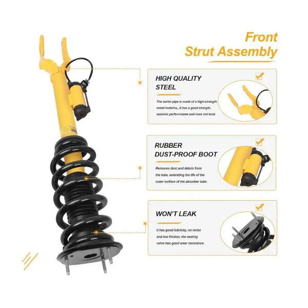 Front Active Damping Struts with coil springs and upper mounts