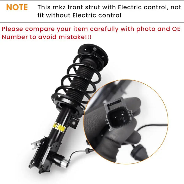 Front Electronic Loaded Strut Assemblies for 2013-2020 Lincoln MKZ and Ford Fusion - electronic suspension connector detail