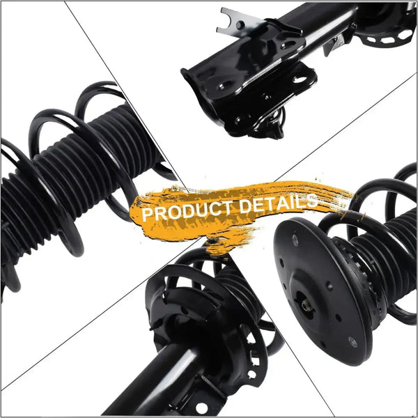 Front Electronic Loaded Strut Assemblies for 2013-2020 Lincoln MKZ and Ford Fusion - upper mount, dust boot and lower bracket details