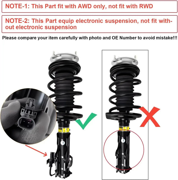 Front Electronic Loaded Strut Assemblies with coil springs and upper mounts