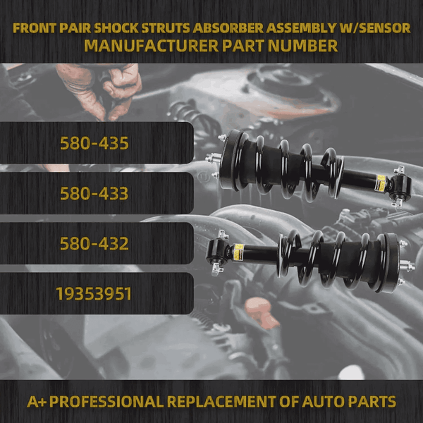 Front Magnetic Ride Conversion Strut Kit with pre-installed coil springs and upper mounts