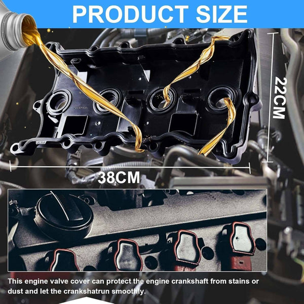 SUSUCAR Engine Valve Cover with Gasket Bolts & Oil Cap Compatible with 2007-2012 for Nissan Altima Sentra SE-R 2.5L Replace# 13264-JA00A 13270-JA00A