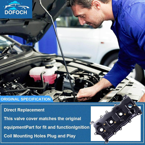 SUSUCAR Engine Valve Cover with Gasket Bolts & Oil Cap Compatible with 2007-2012 for Nissan Altima Sentra SE-R 2.5L Replace# 13264-JA00A 13270-JA00A