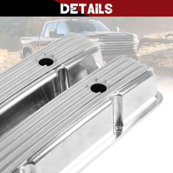 SUSUCAR Polished Aluminum Tall Valve Covers for Chevy SBC 283 302 305 327 350 400 1958-1986