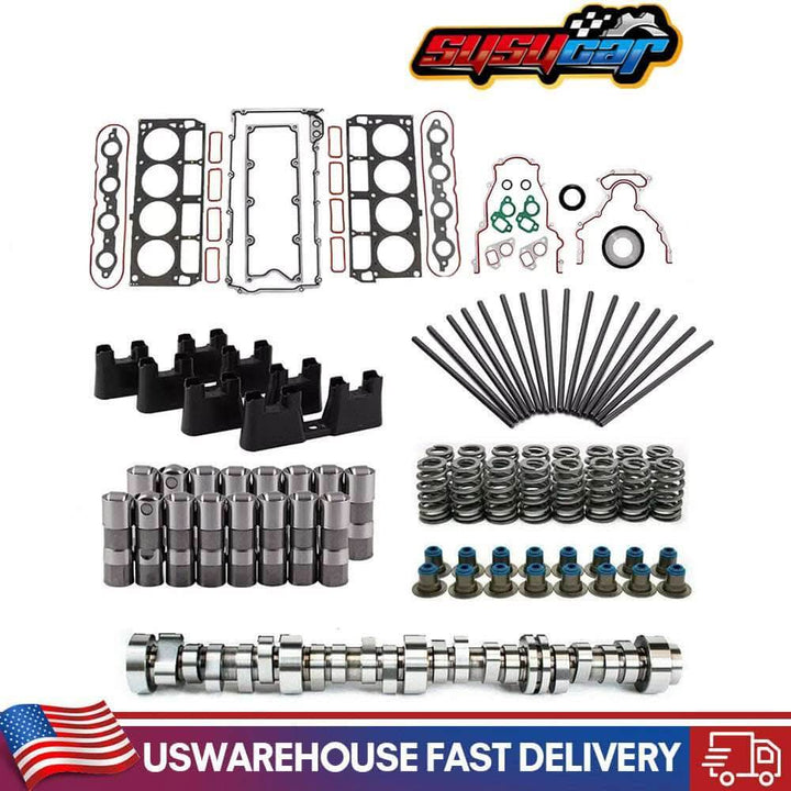 SUSUCAR Stage 2 Camshaft Repair Kit with Lifters, Pushrods & Head Gasket Set for Chevrolet Silverado 1500 GM LS Engines 4.8L 5.3L 6.0L 6.2L