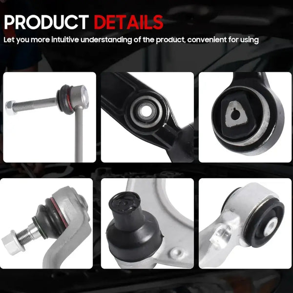 10 Pcs Front Steering & Suspension Kit for BMW X5 X6 control arm bushing ball joint and sway bar link details