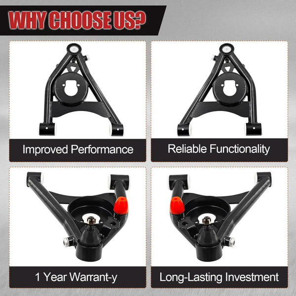 Front Lower Tubular Control Arms for G-Body and S10 2WD with ball joints and bushings