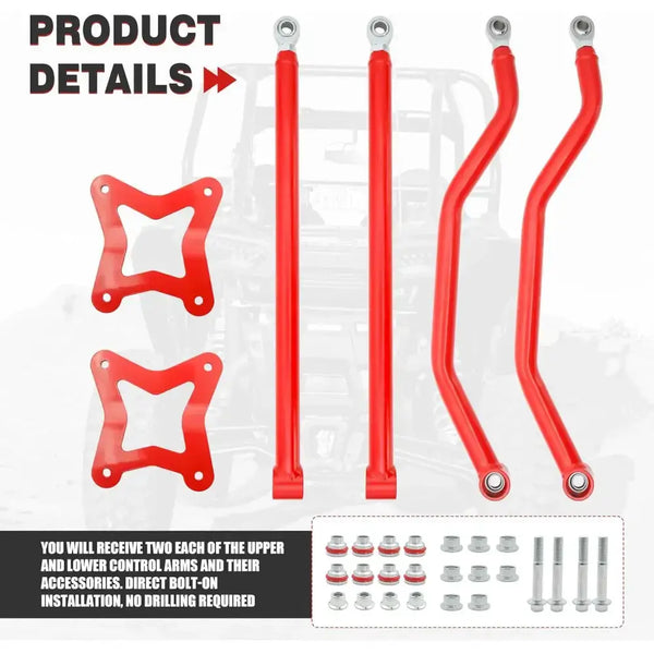 Rear High Clearance Radius Rods for Polaris RZR XP 1000 four-piece rear suspension set
