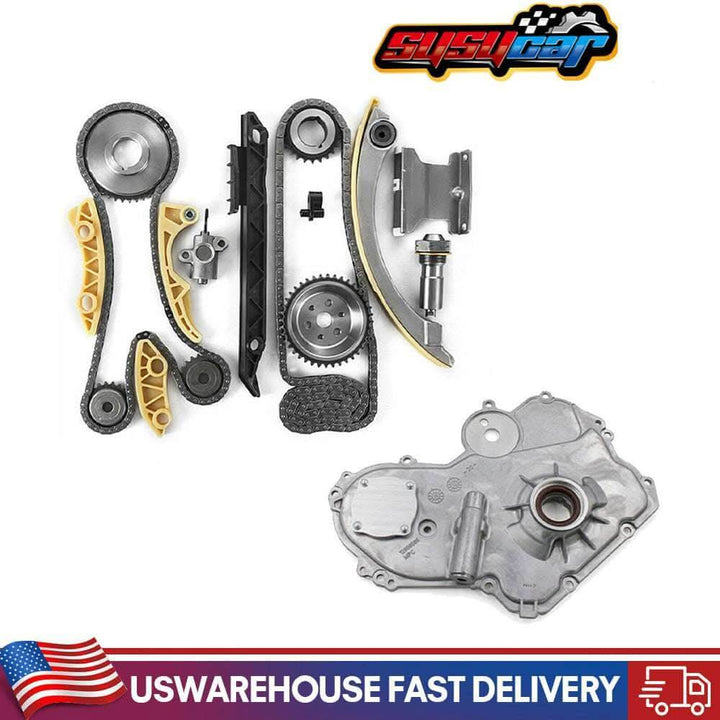 SUSUCAR Timing Chain Kit Oil pump cover for 2008-2015 Chevrolet GMC Malibu Equinox Pontiac L4 2.4L