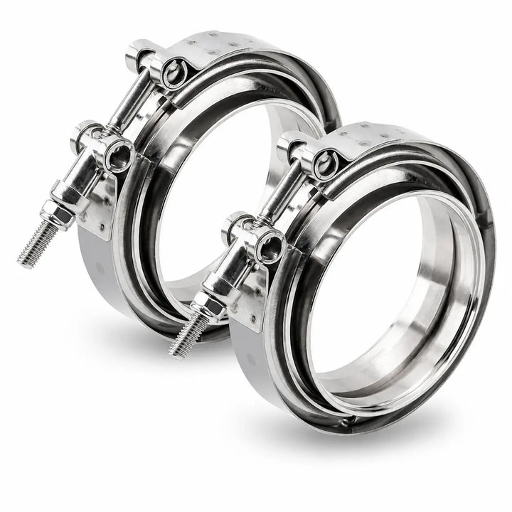 2-Pack Universal 3" Stainless Steel V-Band Clamps for Turbo Exhaust Pipes & Downpipes