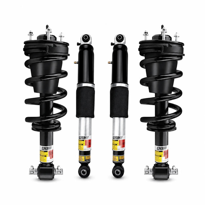 Four-piece front loaded strut and rear air shock kit for 2007-2014 Cadillac Escalade