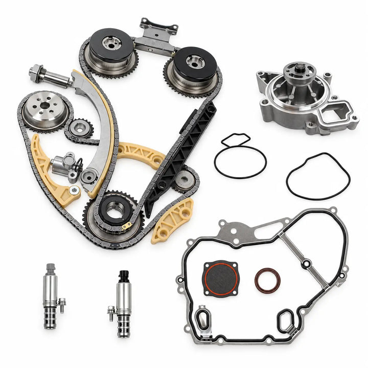 Kit de cadena de distribución, solenoide VCT, actuador, bomba de agua para Chevrolet GM Ecotec 2.0L 2.4L 2006-2014
